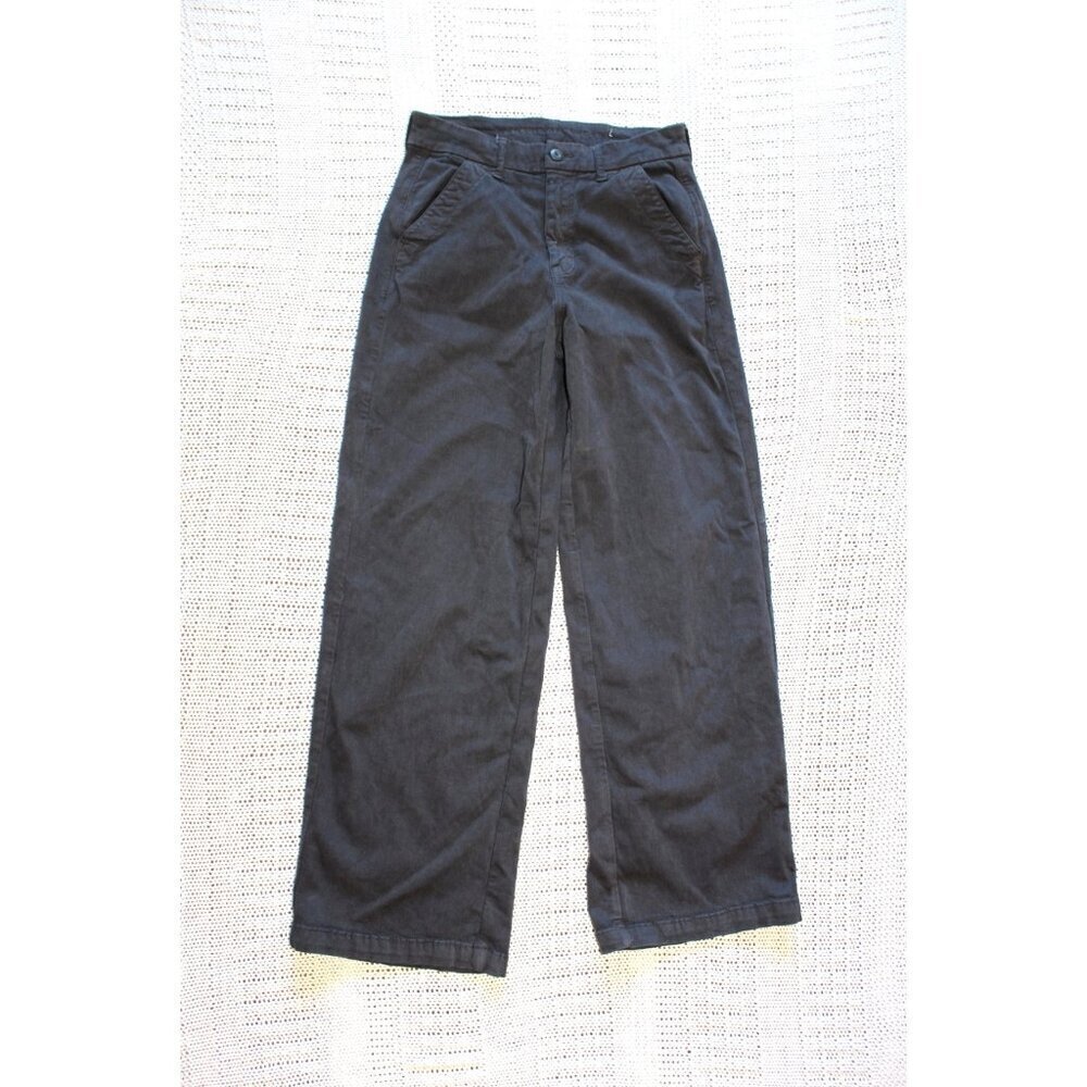 American Eagle Stretch Wide Leg Black Women's pants Y2K Mid Rise Sz. 6Reg 28X31